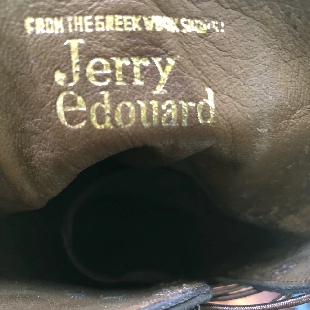 Vintage 1960's Jerry Edouard brocade boots.  Brown suede Size 7. Rare - Picture 3 of 11